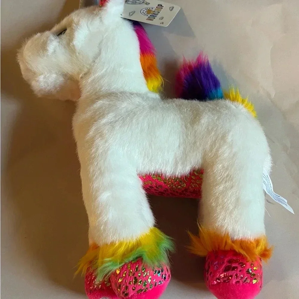 NEW Build A Bear Fluffy Rainbow Unicorn Plush Toy